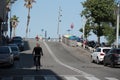 Street on Barceloneta beach with people from Barceloneta after COVID 19 on June 26, 2020 in Barcelona, Ã¢â¬â¹Ã¢â¬â¹Spain Royalty Free Stock Photo